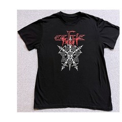 Celtic Frost Men Black T-Shirt Band Logo Occult Skull Short Sleeve Lightweight L