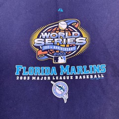 VTG Delta Florida Marlins T-Shirt Mens XL Black 2003 World Series Baseball