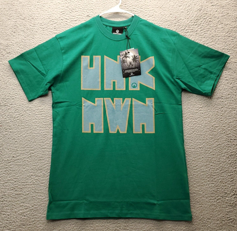 Unknwn Tee Shirt Mens Small Green Short Sleeve Streetwear Oversized Crew Neck