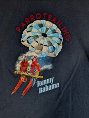 Tommy Bahama Mens Medium Blue Parrotsailing Graphic Beach Tropical T Shirt
