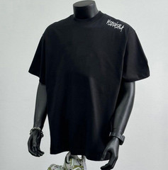 Men’s Crew Neck Simple Comfort Heavy Cotton T-Shirt Tees Short Sleeve BLACK 2XXS