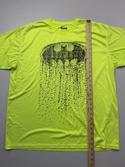 Batman Shirt Mens XL Neon Yellow Dripping Logo Graphic Tee DC Comics Superhero