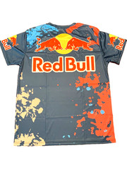 R-Blue/Navy/Red/Blue & Tan Tie Dye Look L Jersey/T-shirt. 22″x 29.5″. Racing.