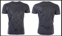 AMERICAN FIGHTER Dark Charcoal Grey Black ALASKA Athletic Graphic T-shirt NWT