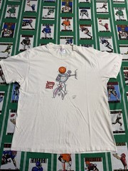 Vtg 90s Hanes Heavyweight Bugs Bunny Looney Tunes Basketball White Men’s L Tee