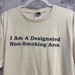 Vintage Funny “I am a designated Non Smoking Area’ T Shirt Mens XL Y2K