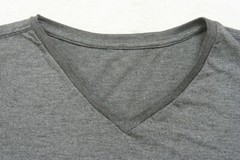 Unbranded Gray V-Neck Tee T-Shirt Top Large Short Sleeve Polyester Rayon 1527