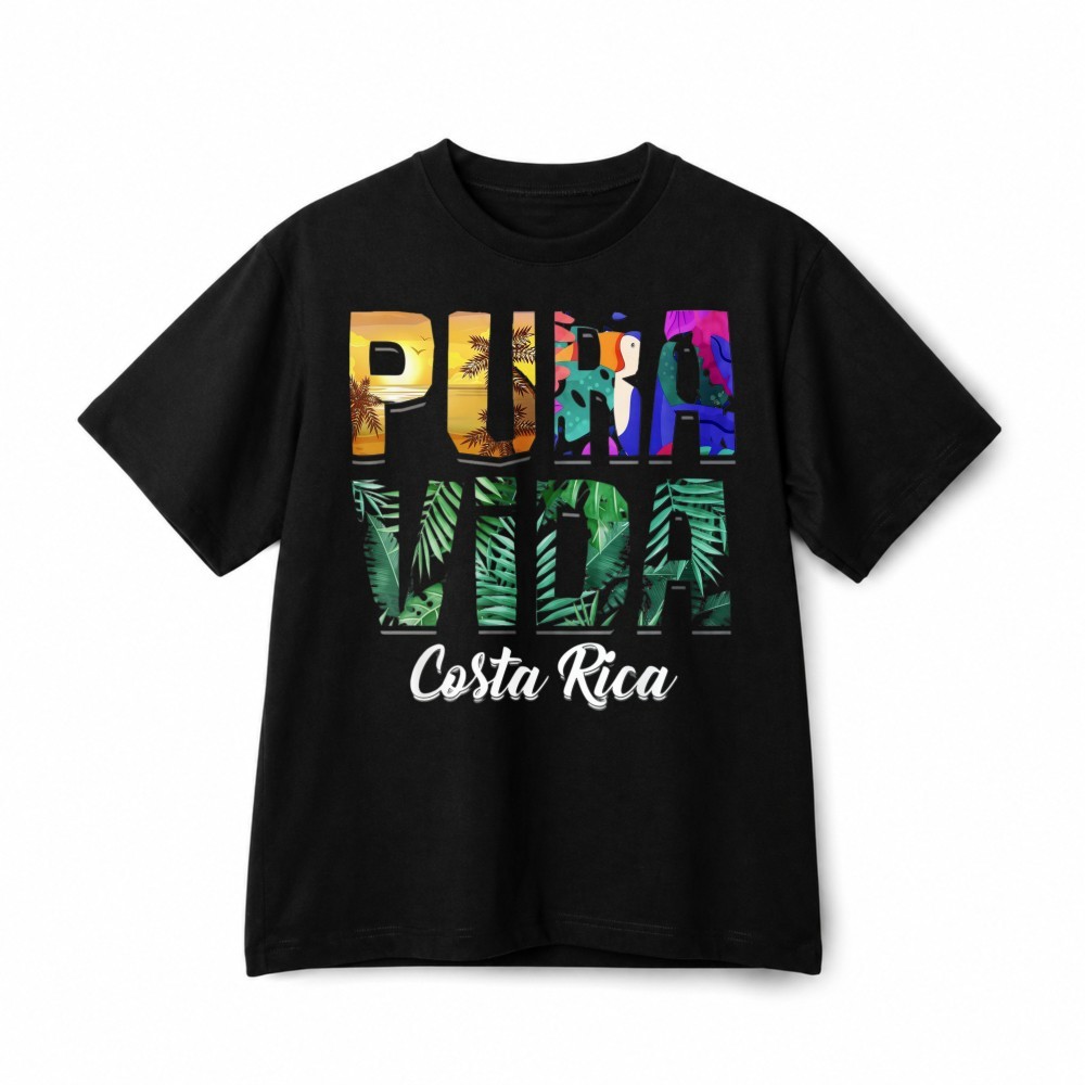 Pura Vida Costa Rica Tropical Graphic T-Shirt Vacation Souvenir Cotton Tee