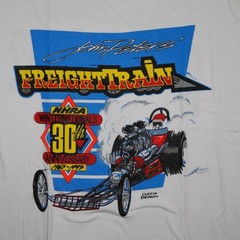 Vtg 1993 John Peters FREIGHT TRAIN NHRA Drag Racing XXL Single Stitch T Shirt