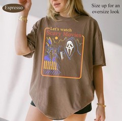 Lets Watch Scary Movie Shirt, Comfort Colors Ghostface Shirt Size S-5XL