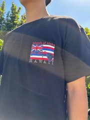 Hawaiian Islands of Aloha Flag Premium Graphic Tee Men Cotton T-Shirt
