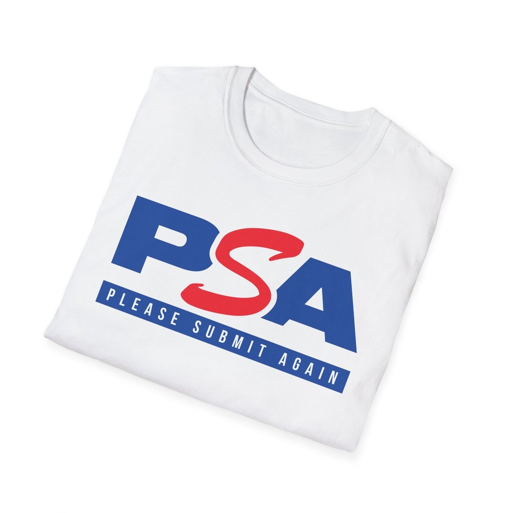 PSA Please Submit Again T Shirt | Funny Sports Card Collector Parody Hobby Tee