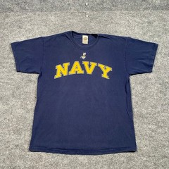 Campus Colors Mens Navy Blue US Navy Collegiate Graphic T-Shirt Size Large