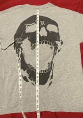Revenge Skeleton Logo T-shirt Grey Size Large Made In USA Streetwear Punk