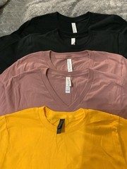 5 Blank TShirt Lot XS & SML Bella Canvas & Gildan Black Pink Yellow