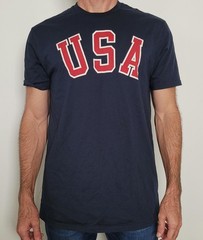 USA Men’s Large Navy T-Shirt General Standard 100% Cotton in the USA Graphic