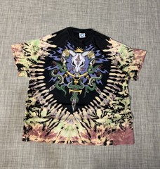 Vintage 1994 Liquid Blue Ian Bohorquez Goat Skull/Snake Tie Dye Shirt Size XL
