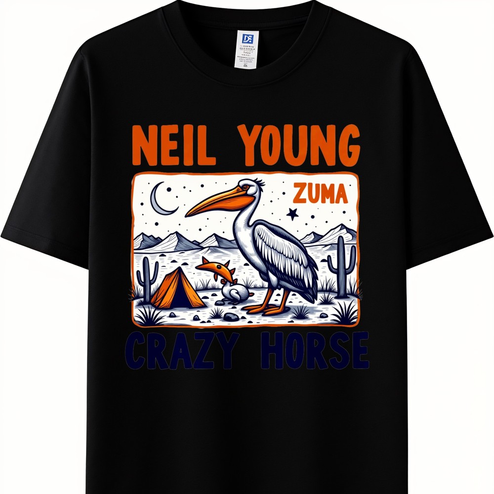 Vintage Neil Young Zuma Album Art Desert Camping T-Shirt for Men Women