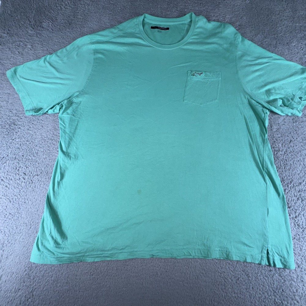 Greg Norman Shark T-Shirt Men XXXL 3XL Teal Pocket Tee Golf