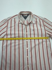 Tommy Hilfiger Denim Boys Shirt Multicolor Striped Button Up Size L New