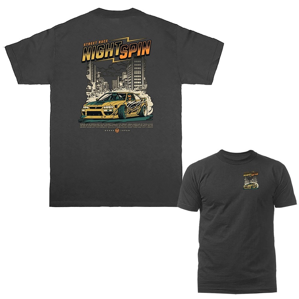 Night Spin Street Racing Imported Tuned Custom JDM Sports Car T-shirt