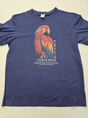 ​Costa Rica T Shirt Mens XXL 2XL Navy Blue Parrot Pura Vida Blue Green Souvenir