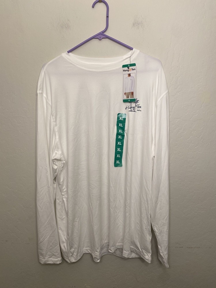 Hang Ten Men’s Long Sleeve Sun Tee, UPF 50+, Quick-dry fabric, Lightweight Sz XL
