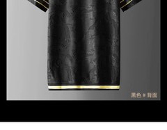 New Fashion Star Trend Embroidery Summer Short Sleeve Luxury Men Black T-Shirt