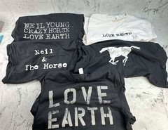 Lot of 5 Neil Young 2024 Crazy Horse Love Earth Tour T-Shirts Official Merch