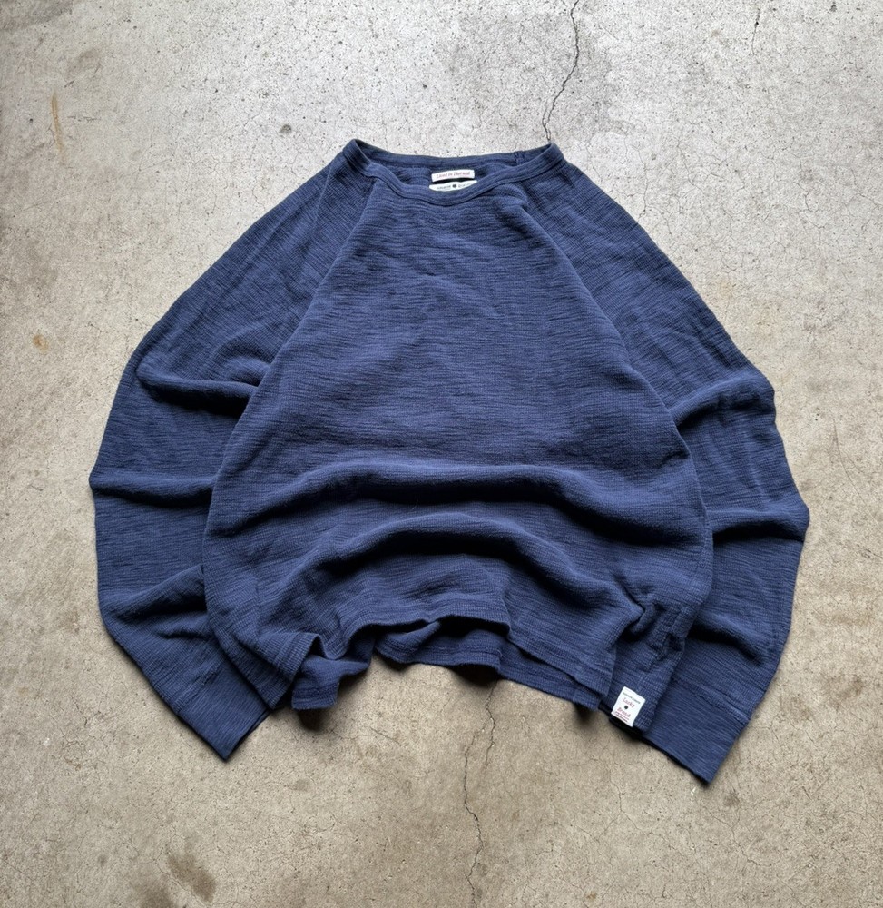 Lucky Brand Lived In Thermal Shirt Mens XL Blue Pullover Crew Neck Handcrafted