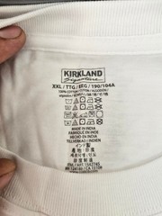 *5 PACK* XXL / 2XL – WHITE – Kirkland Signature Men’s Crew Neck Cotton Shirts