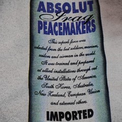 Absolut Iraq Peacemakers Shirt Mens XL Black Military Vodka Graphic Funny Tee T