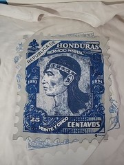 Pacer Mens Travel Honduras Postage Stamp T Shirt Size L