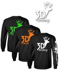 3D Archery T Shirt Long Sleeve archery hunting target compound bow recurve arrow