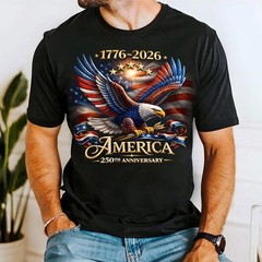 America 250th Anniversary Shirt 1776-2026 Bald Eagle Patriotic USA Tee
