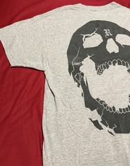 Revenge Skeleton Logo T-shirt Grey Size Large Made In USA Streetwear Punk