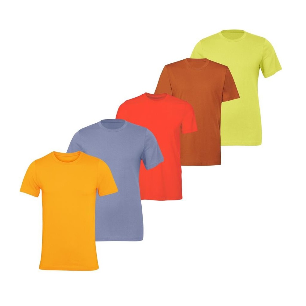 5 Pack Bella Canvas Mens T Shirts Short Sleeve Crew Neck Cotton Tees Large