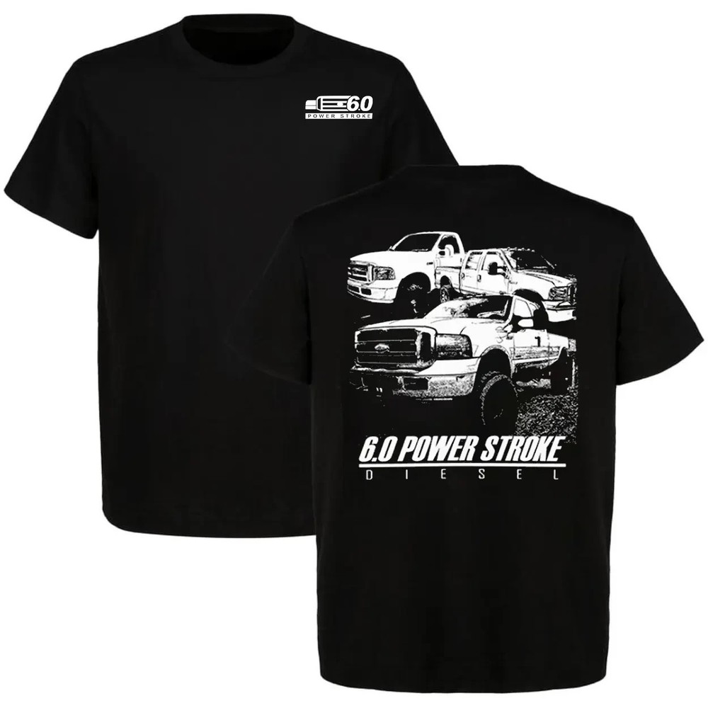 Ford Trucks 6.0 Power Stroke T-Shirt Men’s Cotton Short Sleeve Car Graphic