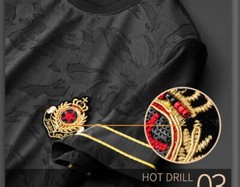 New Fashion Star Trend Embroidery Summer Short Sleeve Luxury Men Black T-Shirt