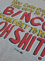 Vintage 80s 1989 Funny Bingo Get To Yell Sh*t T Shirt USA Made Comedy 1980s Worn