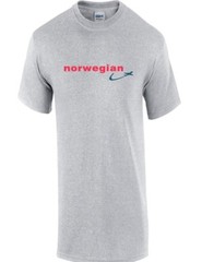 Norwegian Air Red Blue Logo European Airline Aviation Sport Gray Cotton T-Shirt