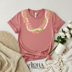 Hawaiian Lei Shirt – Plumeria & Pikake Floral Tee