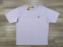 New Carhartt K87 Men’s T-Shirt 2XL Light Purple Speckled Workwear Chest Pocket
