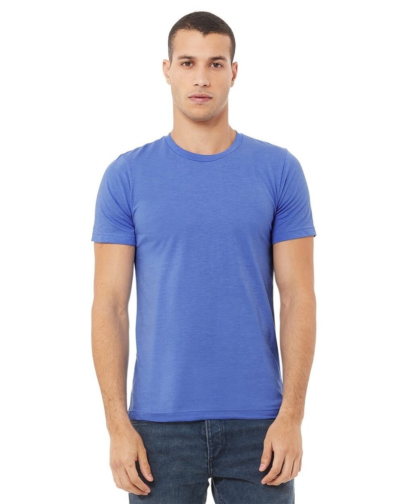Bella + Canvas 3001CVC Small Heather True Royal CVC Jersey Unisex Blue Tshirt