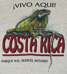 Costa Rica Vivo Aqui Deadstock T Shirt Mens M Souvenir Tourist Iguana VTG 90s