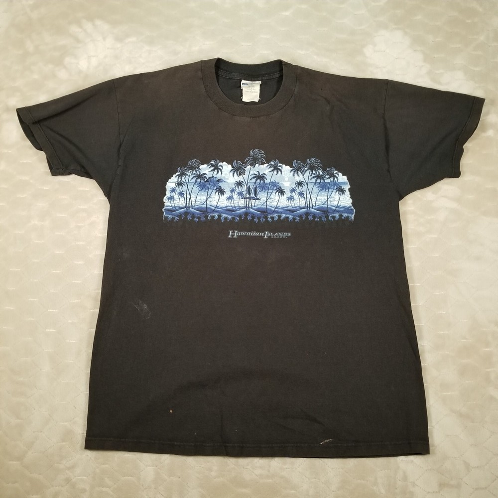 VTG Hawaiian Island Brand Shirt Sz Lg FADED WORN See Pics