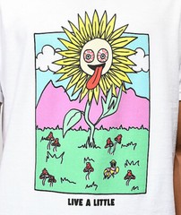 ALAB A-Lab Mens Live A Little Sunflower Live A Little White Tee Shirt New S,M,L