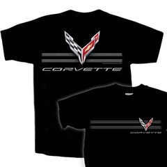 Corvette C8 Tire Tracks Vintage Graphic T-Shirt Sports Car Racing Tee