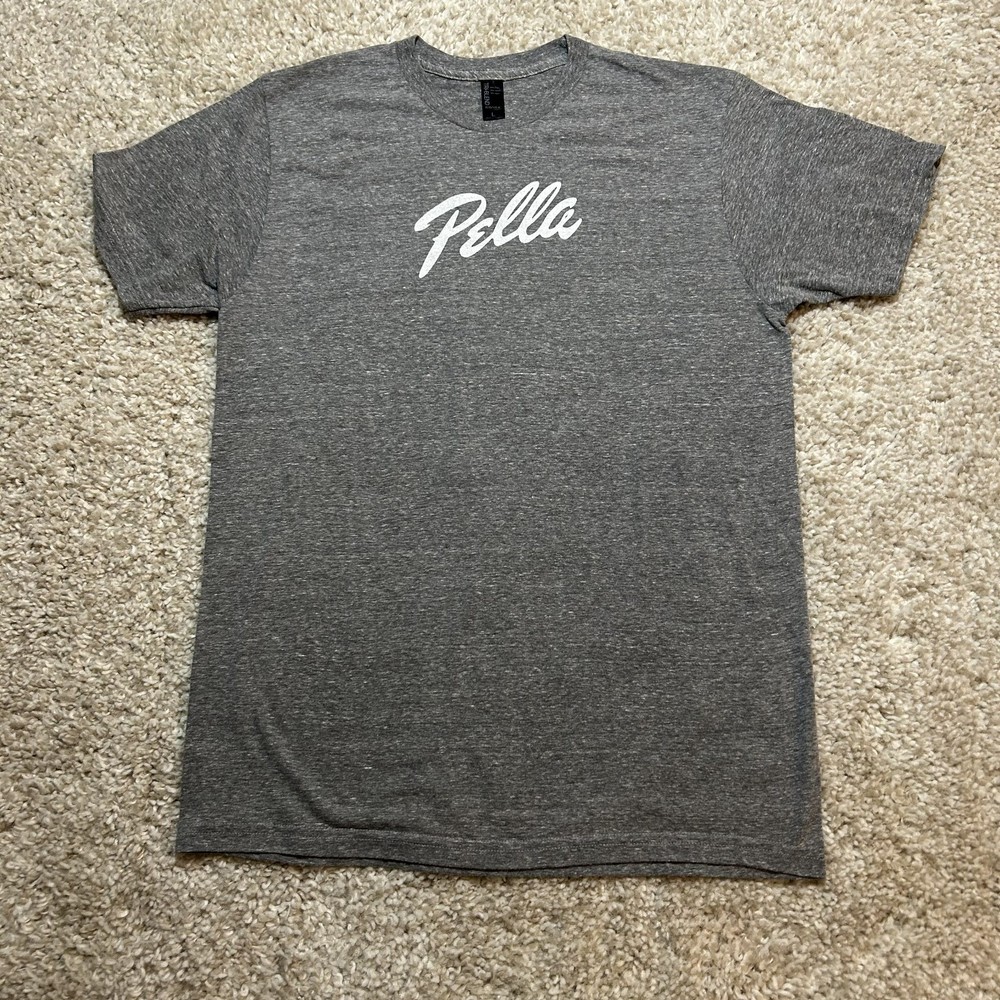 Pella Windows Doors Company Shirt Mens Large Gray Tri Blend Short Sleeve Tee USA