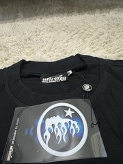 Hellstar Black Rhinestone Logo Graphic Crew Neck Cotton T-Shirt Tee Medium NWT